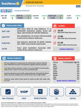 g&uuml;nl&uuml;k b&uuml;lten - Deniz Yatırım