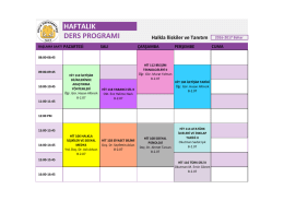 HAFTALIK DERS PROGRAMI