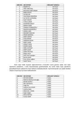 Kesin kayıt hakkı kazanan öğrencilerimizin 17.02.2017 Cuma