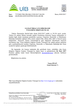 GE&Ccedil;İŞ BELGESİ DAĞITIM ESASLARI HK.