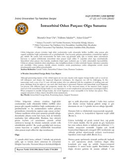 İntraorbital Odun Par&ccedil;ası: Olgu Sunumu
