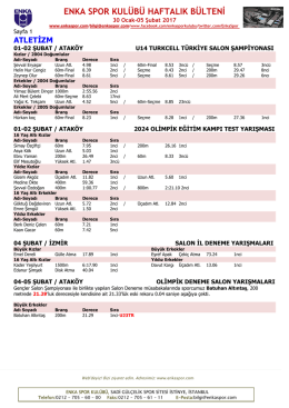 Haftalik Faaliyet Raporu