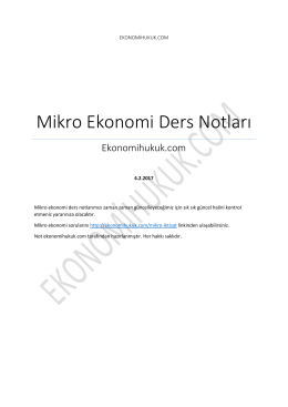 Mikro Ekonomi Ders Notları