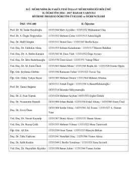 D.Ü. MÜHENDĠSLĠK FAKÜLTESĠ ĠNġAAT MÜHENDĠSLĠĞĠ