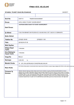 firma sicil bilgileri