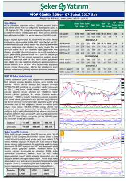 VİOP B&uuml;lten - Şeker Yatırım