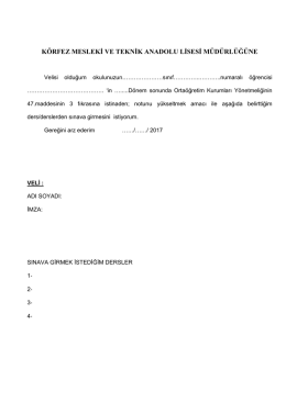 3.Ortak(Kurtarma) - K&ouml;rfez Mesleki ve Teknik Anadolu Lisesi