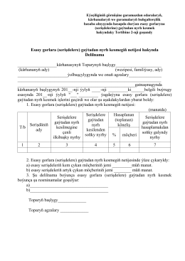 (serişdelere) gaıtadan nyrh kesmegiň netijesi hakynda Delilnama