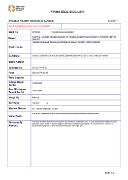 firma sicil bilgileri