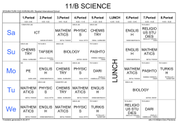 LU NCH Sa Su Mo Tu We 11/B SCIENCE