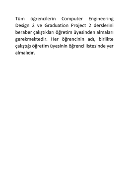 Tüm öğrencilerin Computer Engineering Design 2 ve Graduation