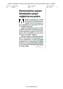 G&Ouml;REVLENDIRME YAPILAN BELEDIYEDEN YANGIN