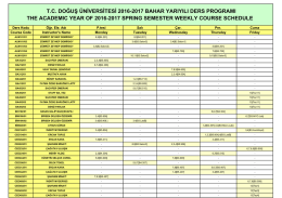 Lisans - Doğuş &Uuml;niversitesi