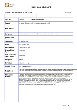 firma sicil bilgileri