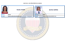 Hande AYDIN Şenhan ŞARA&Ccedil;