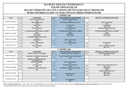 BÃ¼tÃ¼nleme SÄ±nav ProgramlarÄ± (Derslikli)