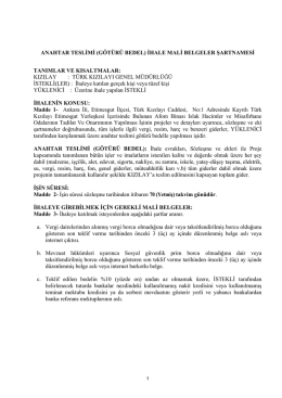 mali şartnamesi