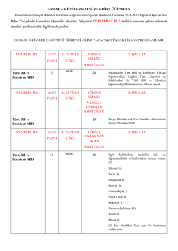 2017 Eğitim Öğretim Yılı Bahar Dönemi Sosyal Bilimler Enstitüsü