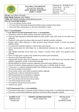 gt-20 arşiv bürosu personeli - İstanbul Üniversitesi | Personel Daire