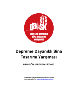 Proje Ön Şartname - Dask Depreme Dayanıklı Bina Tasarımı