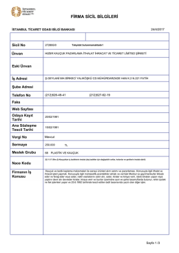 firma sicil bilgileri