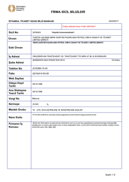 firma sicil bilgileri