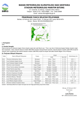 Prakiraan Cuaca Wilayah Pelayanan