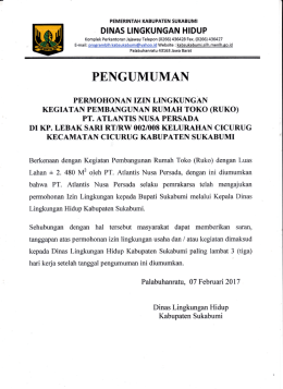 PENGUMUMAhI - Pemerintah Kabupaten Sukabumi