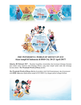 THE WONDERFUL WORLD OF DISNEY ON ICE Akan tampil di