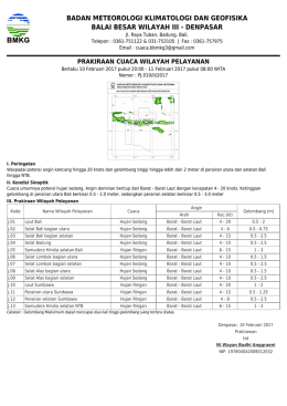 Prakiraan Cuaca Wilayah Pelayanan