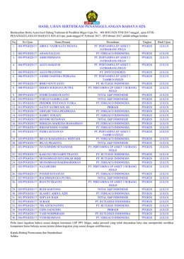 hasil test sertifikasi