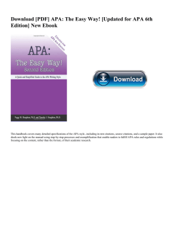 APA: The Easy Way! [Updated for