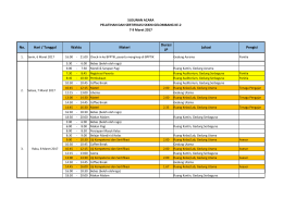 No. Hari / Tanggal Waktu Materi Lokasi Pengisi Durasi JP