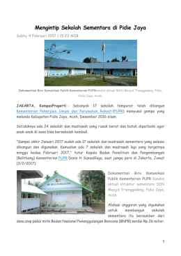 Mengintip Sekolah Sementara di Pidie Jaya