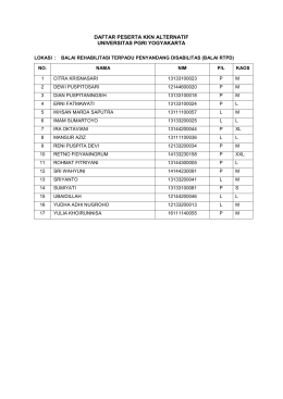 daftar peserta kkn alternatif universitas pgri yogyakarta