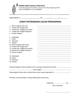 surat keterangan calon perkawinan - Paroki Citra-Raya