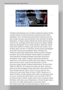 Penjatuhan Pidana Denda