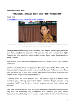 Pengacara anggap saksi ahli `tak independen`
