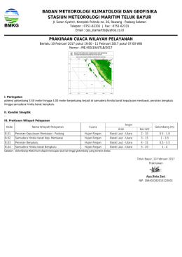 Prakiraan Cuaca Wilayah Pelayanan