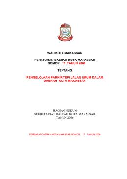 walikota makassar peraturan daerah kota makassar nomor 17 tahun