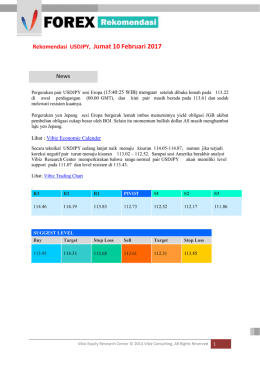 Rekomendasi USDJPY, Jumat 10 Februari 2017