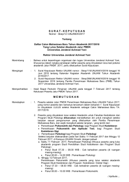 surat - keputusanmemutuskan - Universitas Jenderal Achmad Yani