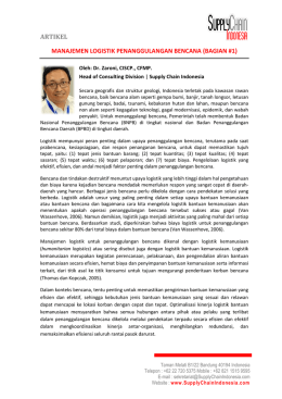 artikel manajemen logistik penanggulangan bencana (bagian #1)