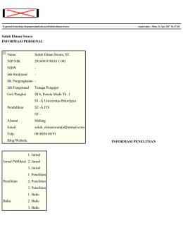Suluh Elman Swara INFORMASI PERSONAL Nama