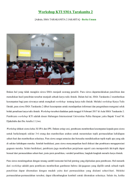 Workshop KTI SMA Tarakanita 2