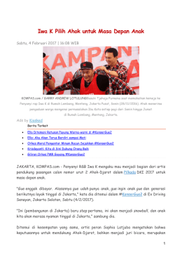 Iwa K Pilih Ahok untuk Masa Depan Anak