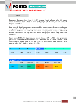 Rekomendasi EURUSD, Kamis 9 Februari 2017 News