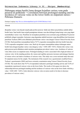 Hubungan antara berdiri lama dengan kejadian varises vena pada