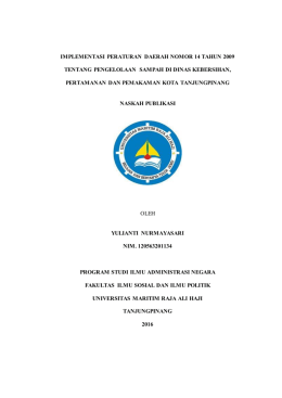 implementasi peraturan daerah nomor 14 tahun 2009 tentang