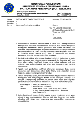 UNDANGAN PEMBUKTIAN KUALIFIKASI PERINTIS